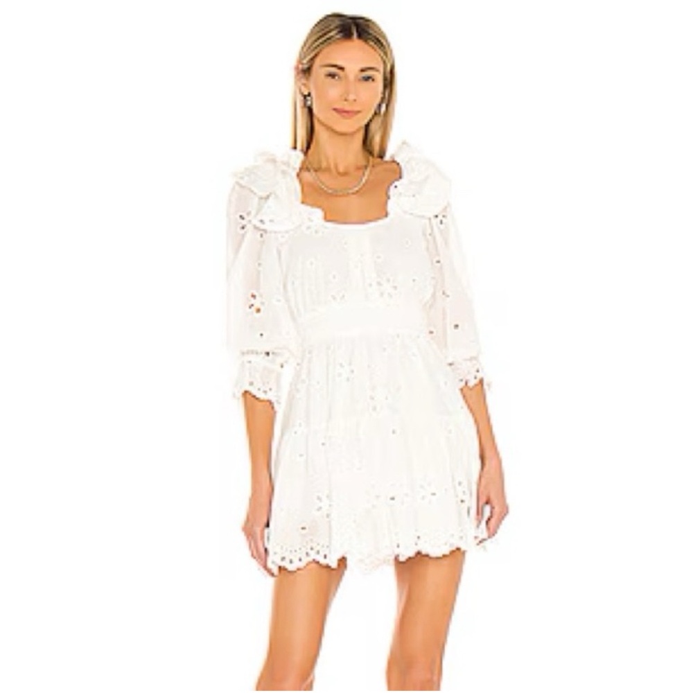 For Love And Lemons White Eyelet Mini Dress